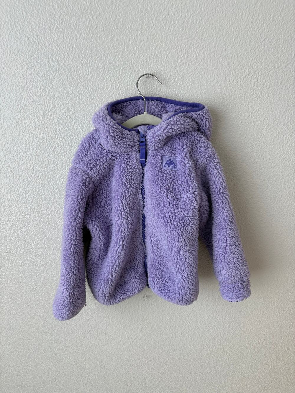 Snozu Baby Girls 24M Lavender Sherpa Fleece Jacket Hooded Teddy Full Zip Purple
